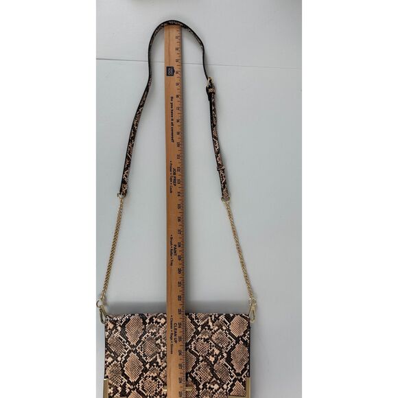 Steve Madden Women's Snake Skin Crossbody Purse Bag Handbag Gold Chain Strap - Picture 11 of 12